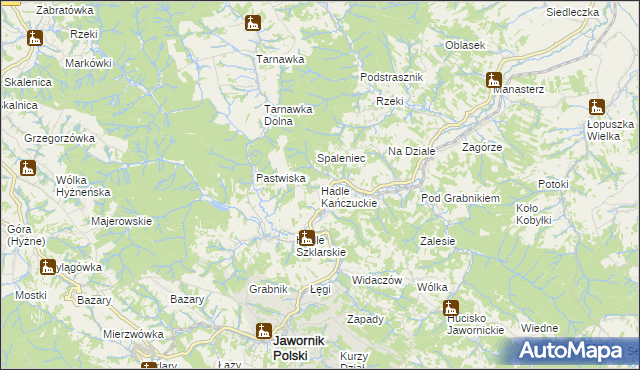 mapa Hadle Kańczuckie, Hadle Kańczuckie na mapie Targeo