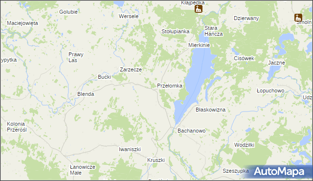mapa Hańcza, Hańcza na mapie Targeo