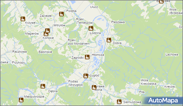 mapa Hłomcza, Hłomcza na mapie Targeo