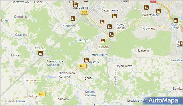 mapa Horodniany, Horodniany na mapie Targeo
