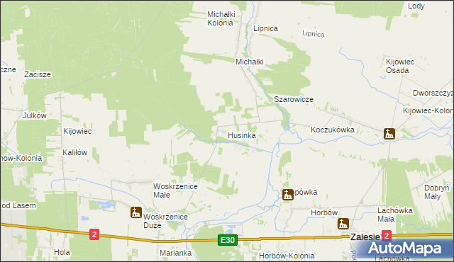 mapa Husinka, Husinka na mapie Targeo