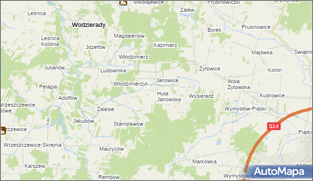 mapa Huta Janowska, Huta Janowska na mapie Targeo