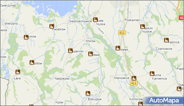 mapa Iława gmina Nysa, Iława gmina Nysa na mapie Targeo