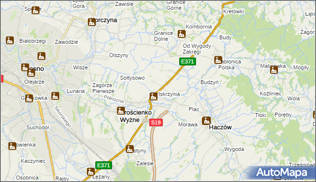 mapa Iskrzynia, Iskrzynia na mapie Targeo