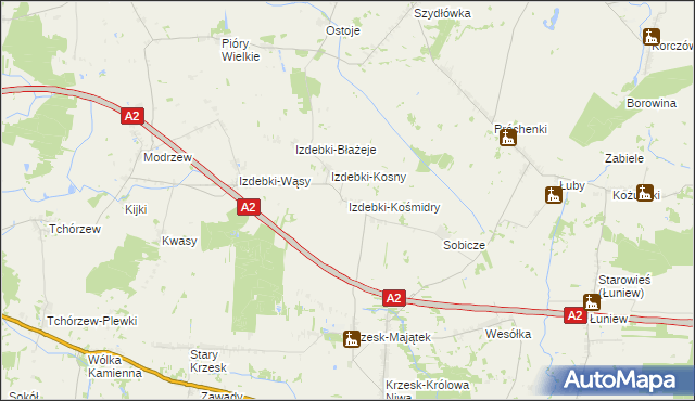 mapa Izdebki-Kośmidry, Izdebki-Kośmidry na mapie Targeo