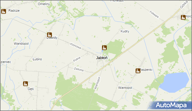 mapa Jabłoń powiat parczewski, Jabłoń powiat parczewski na mapie Targeo