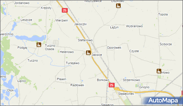 mapa Jaksice gmina Inowrocław, Jaksice gmina Inowrocław na mapie Targeo