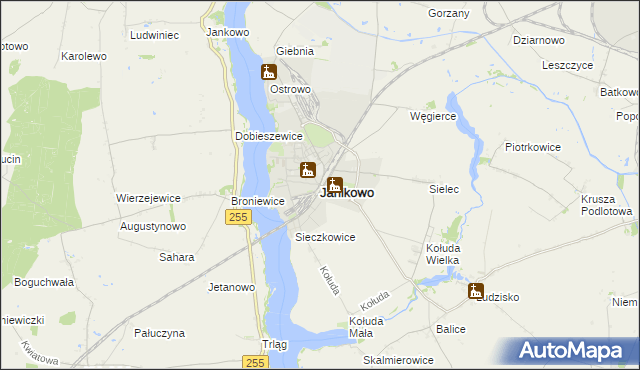 mapa Janikowo powiat inowrocławski, Janikowo powiat inowrocławski na mapie Targeo