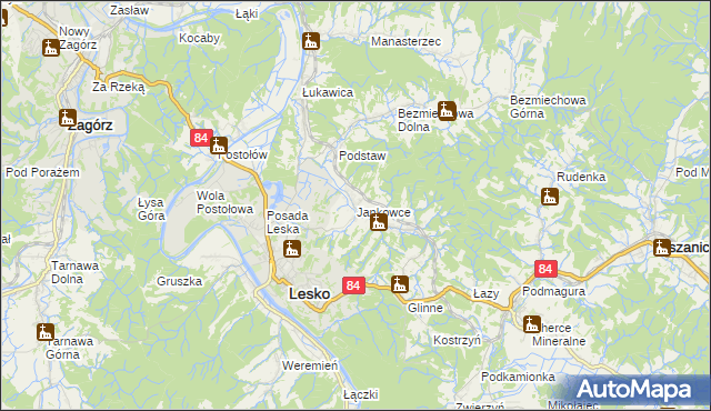 mapa Jankowce, Jankowce na mapie Targeo