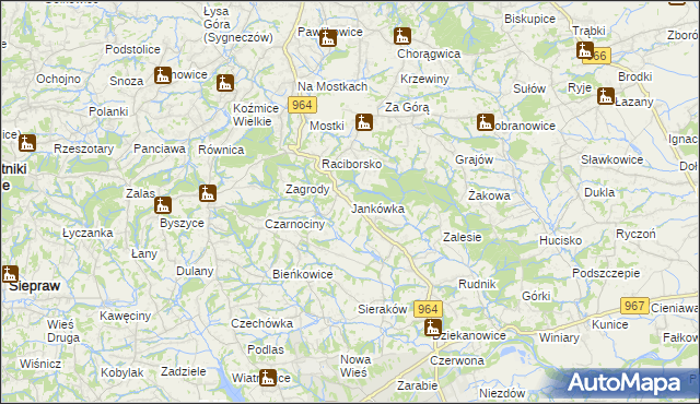 mapa Jankówka gmina Wieliczka, Jankówka gmina Wieliczka na mapie Targeo