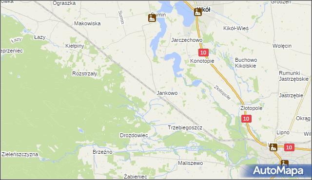 mapa Jankowo gmina Lipno, Jankowo gmina Lipno na mapie Targeo