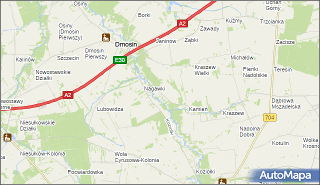 mapa Janów gmina Dmosin, Janów gmina Dmosin na mapie Targeo