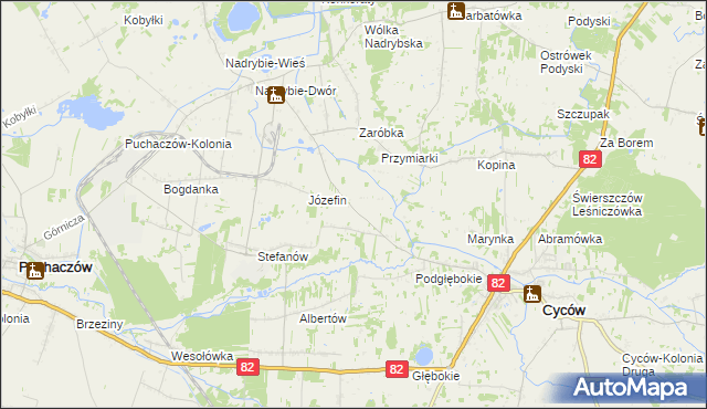 mapa Janowica gmina Cyców, Janowica gmina Cyców na mapie Targeo