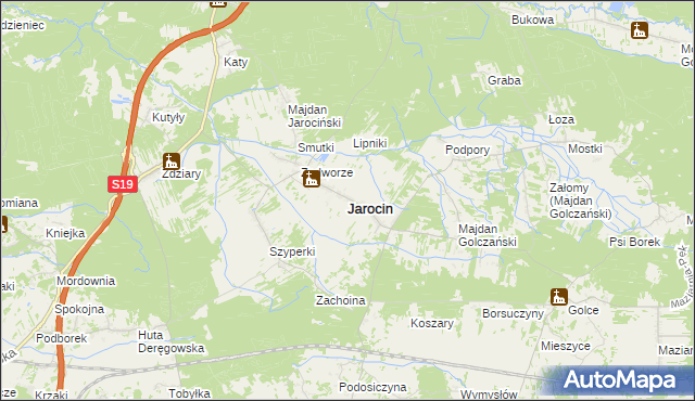 mapa Jarocin powiat niżański, Jarocin powiat niżański na mapie Targeo