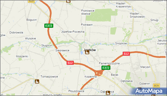 mapa Jastków powiat lubelski, Jastków powiat lubelski na mapie Targeo