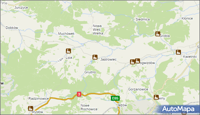 mapa Jastrowiec, Jastrowiec na mapie Targeo