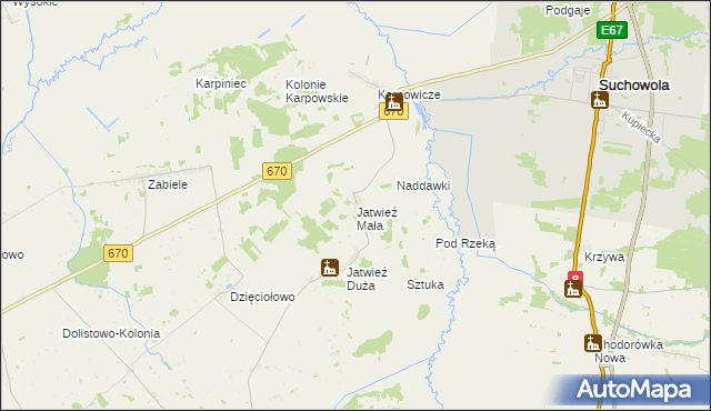 mapa Jatwieź Mała, Jatwieź Mała na mapie Targeo