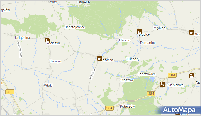 mapa Jaźwina, Jaźwina na mapie Targeo
