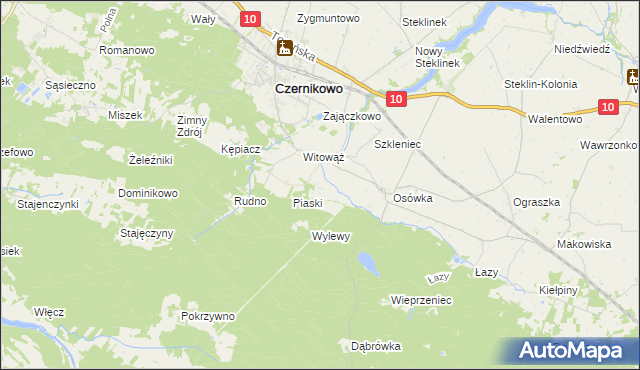 mapa Jaźwiny gmina Czernikowo, Jaźwiny gmina Czernikowo na mapie Targeo