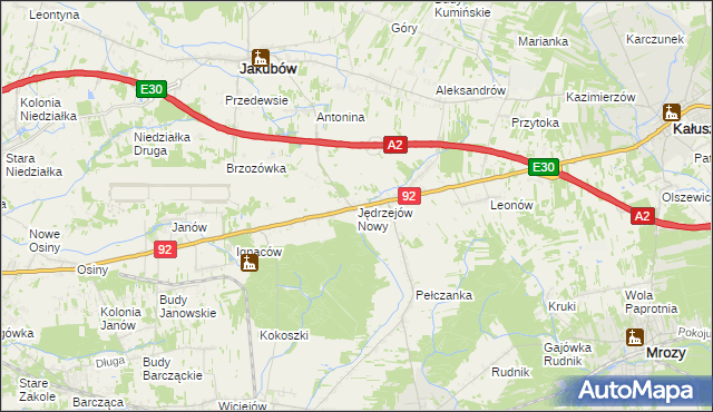 mapa Jędrzejów Nowy, Jędrzejów Nowy na mapie Targeo