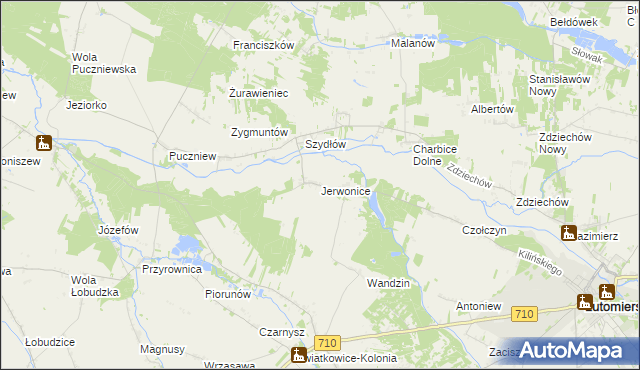 mapa Jerwonice, Jerwonice na mapie Targeo