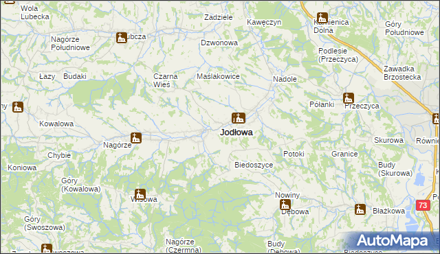 mapa Jodłowa, Jodłowa na mapie Targeo