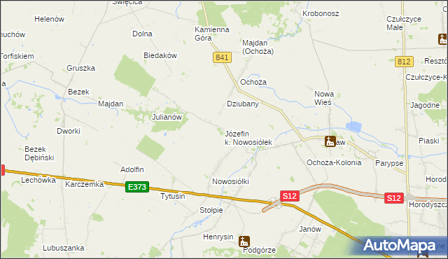 mapa Józefin k. Nowosiółek, Józefin k. Nowosiółek na mapie Targeo