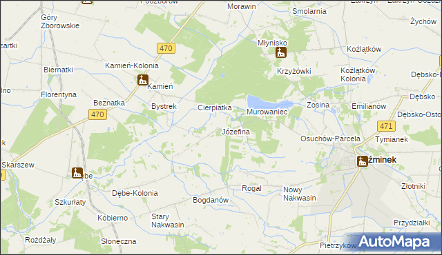 mapa Józefina gmina Koźminek, Józefina gmina Koźminek na mapie Targeo