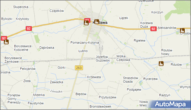 mapa Józefów Guzowski, Józefów Guzowski na mapie Targeo