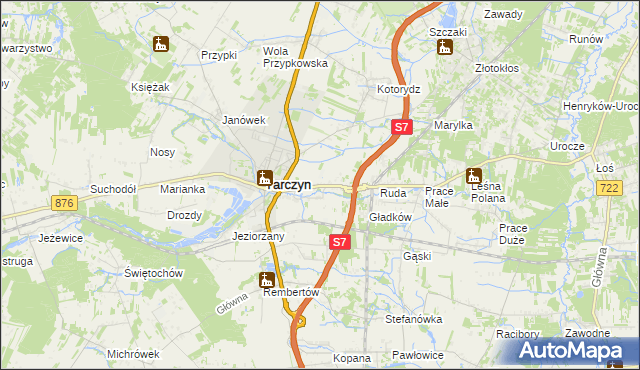 mapa Józefowice gmina Tarczyn, Józefowice gmina Tarczyn na mapie Targeo