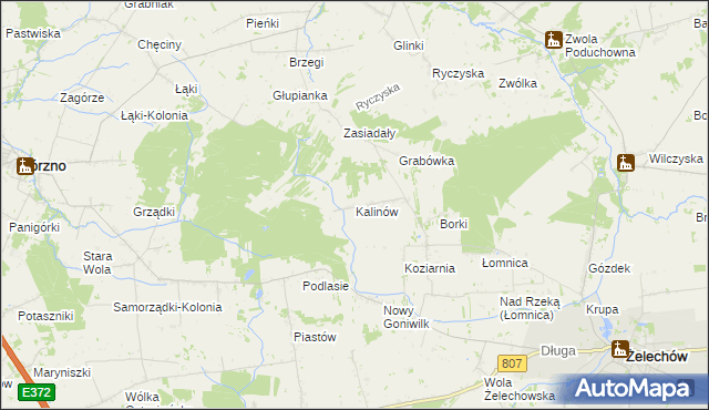 mapa Kalinów gmina Żelechów, Kalinów gmina Żelechów na mapie Targeo