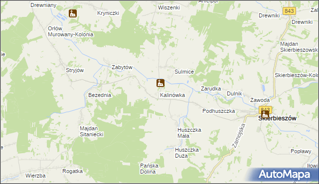 mapa Kalinówka gmina Skierbieszów, Kalinówka gmina Skierbieszów na mapie Targeo