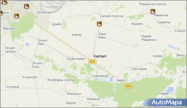 mapa Kamień powiat chełmski, Kamień powiat chełmski na mapie Targeo