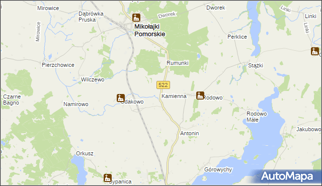 mapa Kamienna gmina Prabuty, Kamienna gmina Prabuty na mapie Targeo