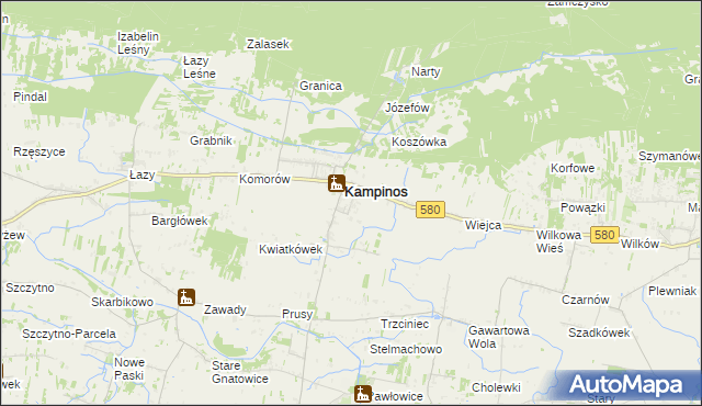 mapa Kampinos A, Kampinos A na mapie Targeo