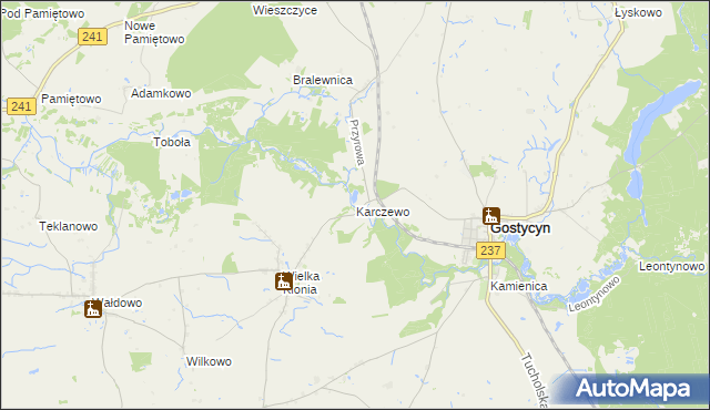mapa Karczewo gmina Gostycyn, Karczewo gmina Gostycyn na mapie Targeo