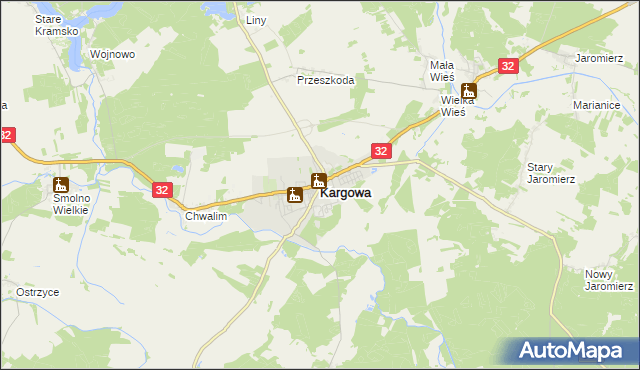 mapa Kargowa, Kargowa na mapie Targeo