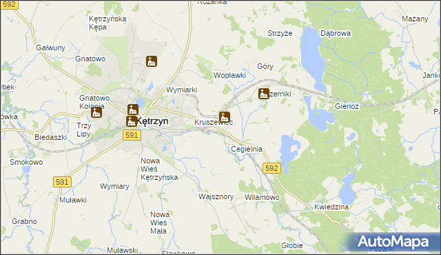 mapa Karolewo gmina Kętrzyn, Karolewo gmina Kętrzyn na mapie Targeo