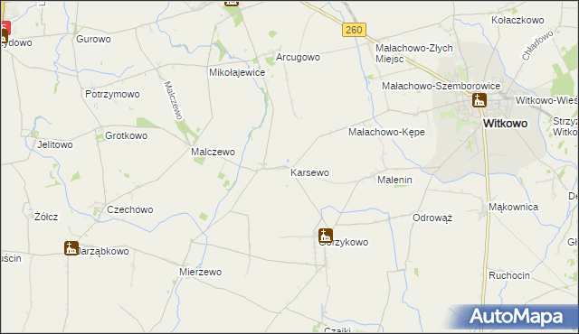 mapa Karsewo, Karsewo na mapie Targeo