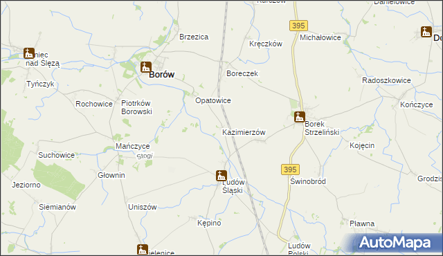 mapa Kazimierzów gmina Borów, Kazimierzów gmina Borów na mapie Targeo