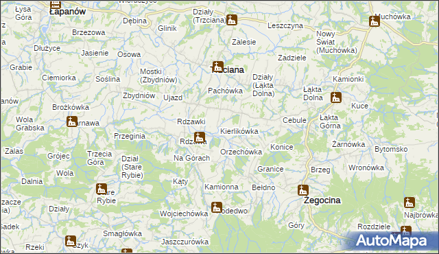 mapa Kierlikówka, Kierlikówka na mapie Targeo