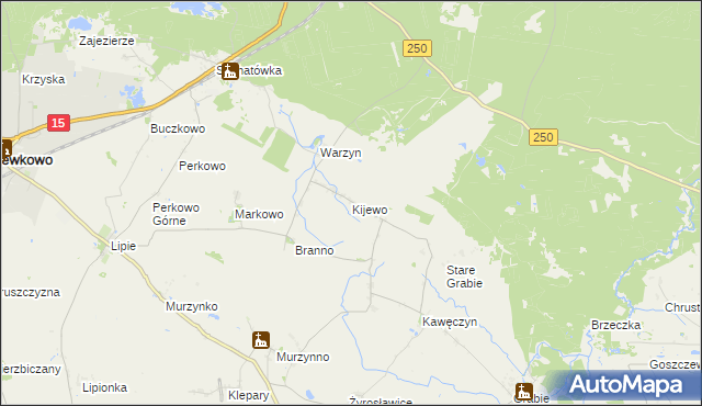 mapa Kijewo gmina Gniewkowo, Kijewo gmina Gniewkowo na mapie Targeo