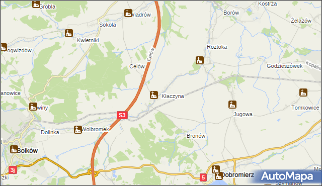mapa Kłaczyna, Kłaczyna na mapie Targeo