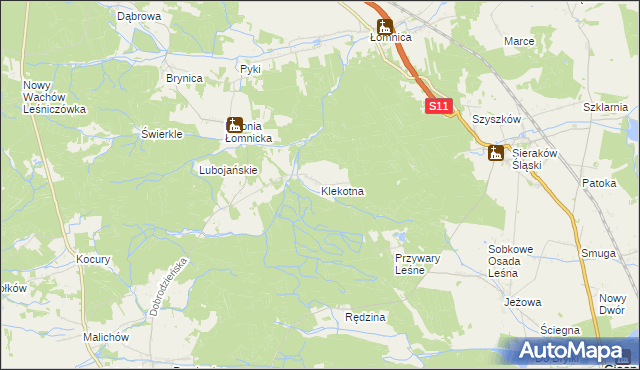 mapa Klekotna, Klekotna na mapie Targeo