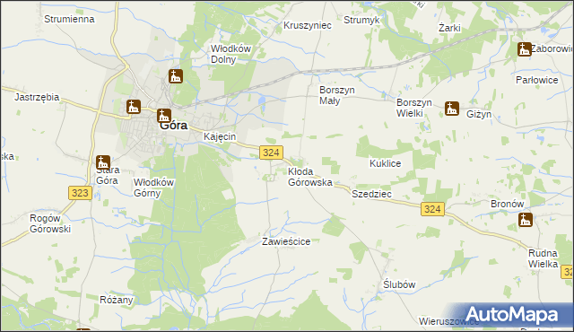 mapa Kłoda Górowska, Kłoda Górowska na mapie Targeo