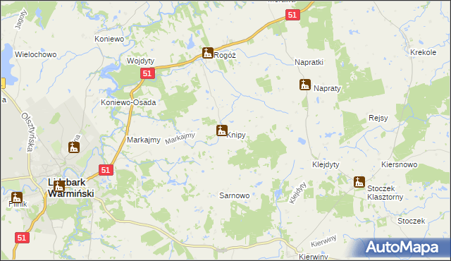 mapa Knipy, Knipy na mapie Targeo