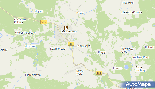 mapa Kobylanka gmina Michałowo, Kobylanka gmina Michałowo na mapie Targeo