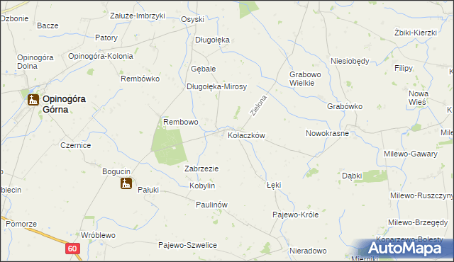 mapa Kołaczków, Kołaczków na mapie Targeo