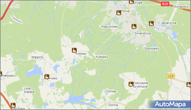 mapa Kołówko, Kołówko na mapie Targeo