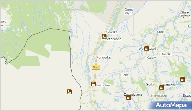 mapa Koniówka, Koniówka na mapie Targeo